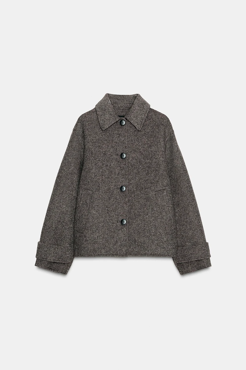 HERRINGBONE SHORT COAT