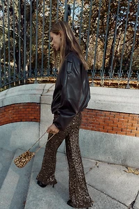 SEQUIN FLARE LEGGINGS