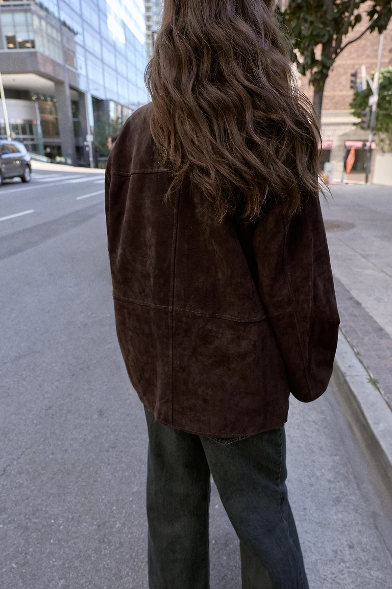 BLOUSON EN DAIM 100% CUIR