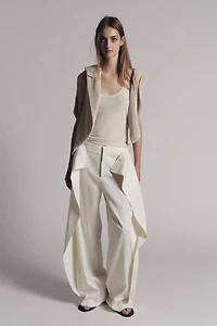 PANTALON LARGE À PLIS ZW COLLECTION