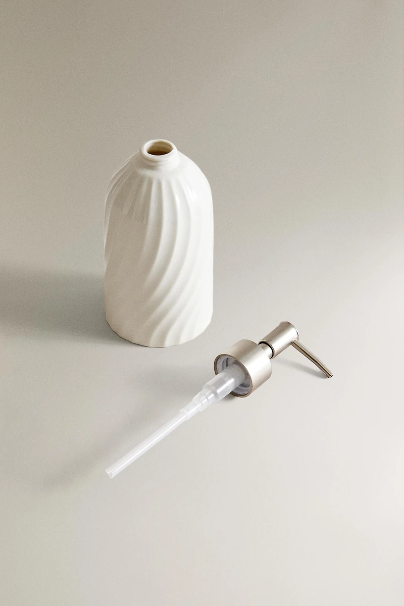 CERAMIC EMBOSSED SOAP DISPENSER