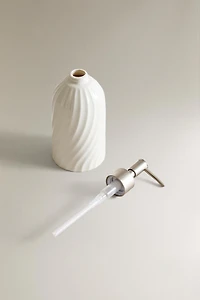 CERAMIC EMBOSSED SOAP DISPENSER