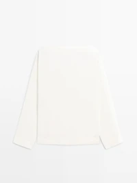 Poplin boat neck blouse