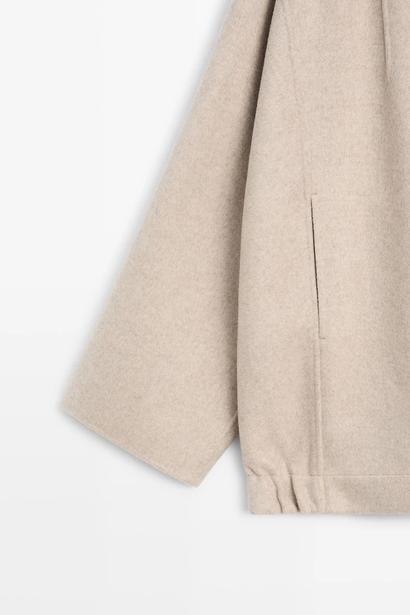 Wool blend bomber jacket