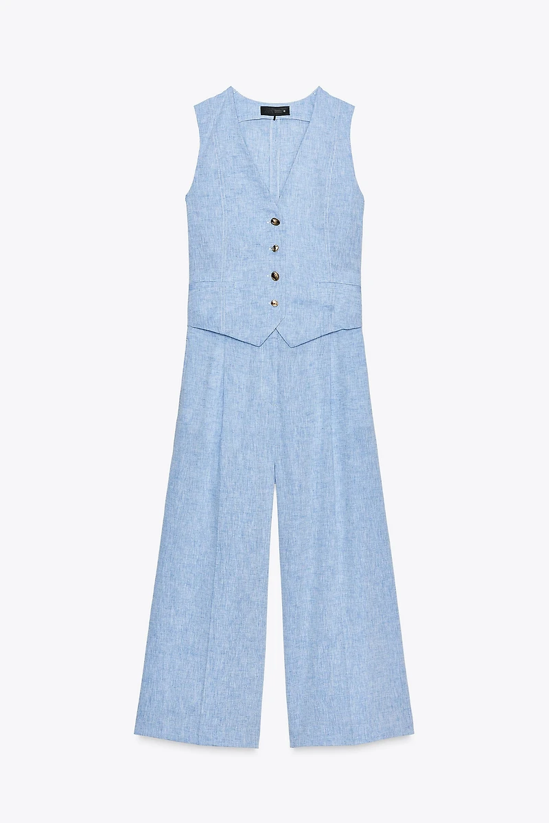 LINEN VEST JUMPSUIT