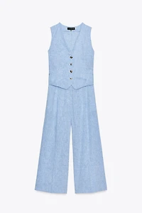 LINEN VEST JUMPSUIT