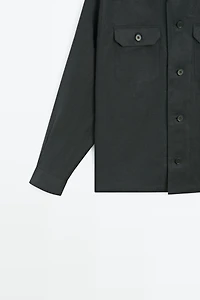 Total look linen overshirt with pockets