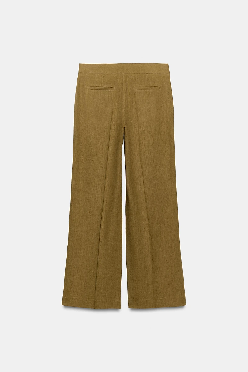 LINEN STRAIGHT LEG PANTS