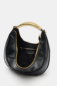 OVAL BAG WITH METAL HANDLE