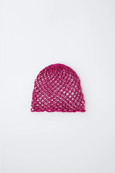 CASQUETTE EN MAILLE CROCHET À FANTAISIE