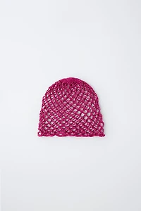 CASQUETTE EN MAILLE CROCHET À FANTAISIE