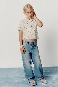 T-SHIRT EN MAILLE À FLEURS