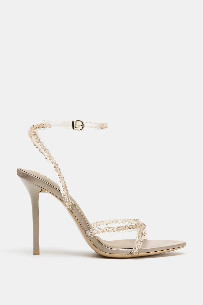 HEELED SANDALS WITH APPLIQUES