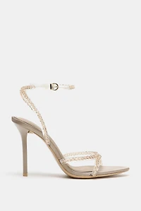 HEELED SANDALS WITH APPLIQUES