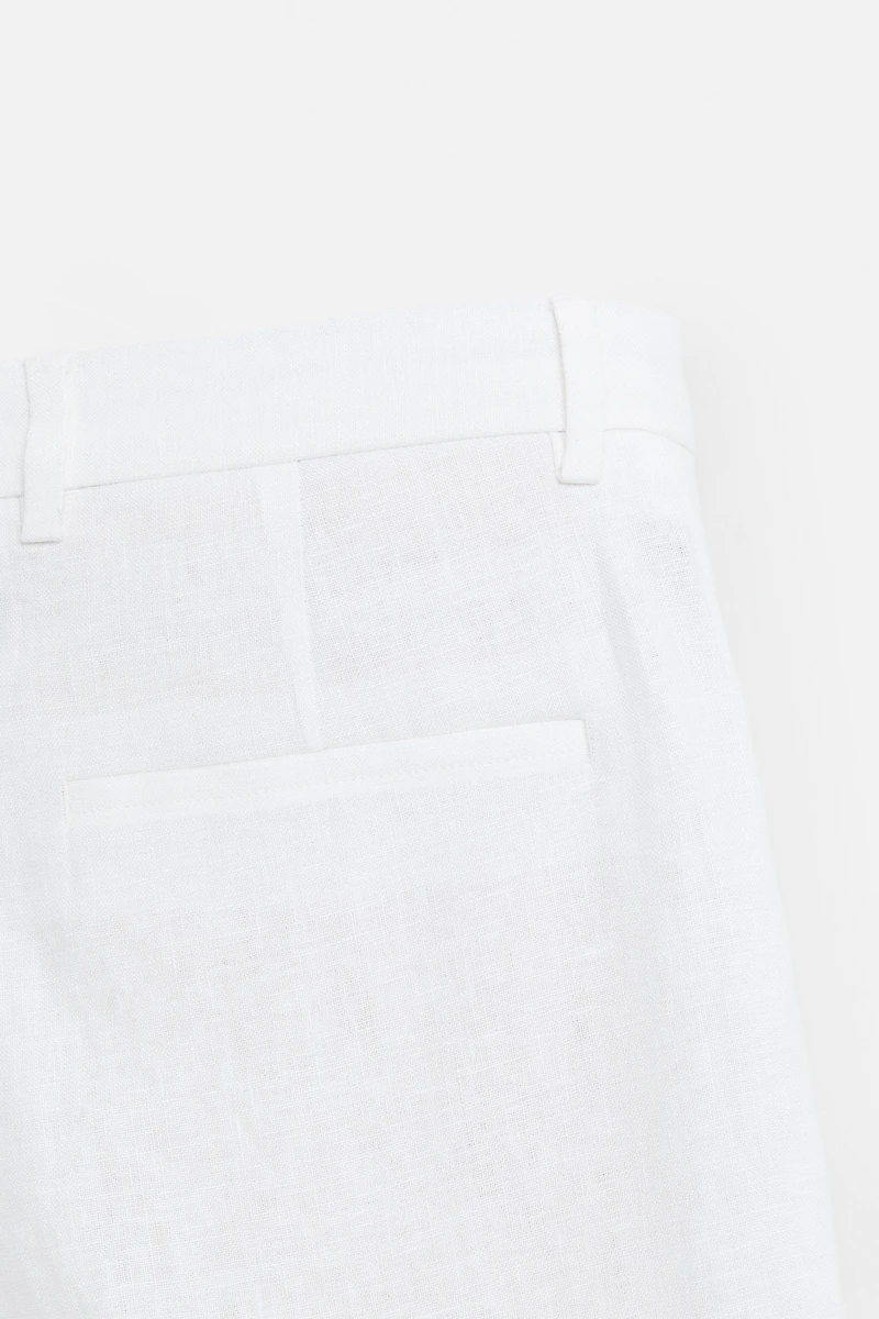 100% LINEN PLEATED PANTS