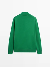 Pull en maille col polo coton