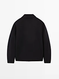 Pinstripe wool blend jacket
