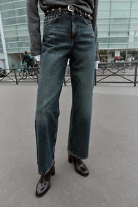 Z1975 HIGH WAIST STRAIGHT TAPERED JEANS WITH BELT