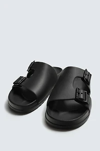 RUBBERIZED DOUBLE STRAP SANDALS