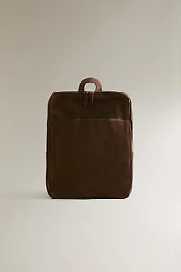 SPLIT SUEDE LEATHER BACKPACK