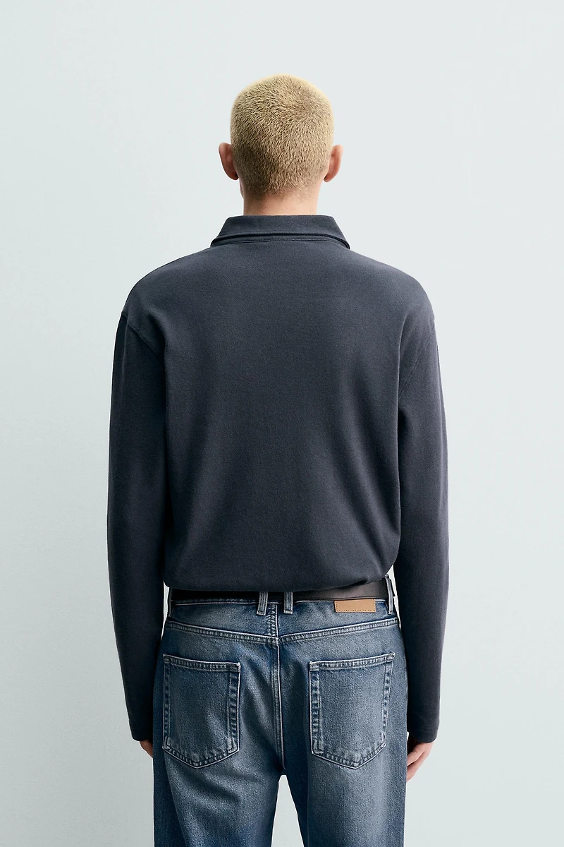 ORIGINS BRUSHED TEXTURED POLO SHIRT
