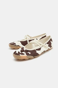 ANIMAL PRINT STRAPPY BALLET FLATS