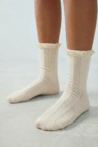 EMBROIDERED FLORAL LACE SOCKS