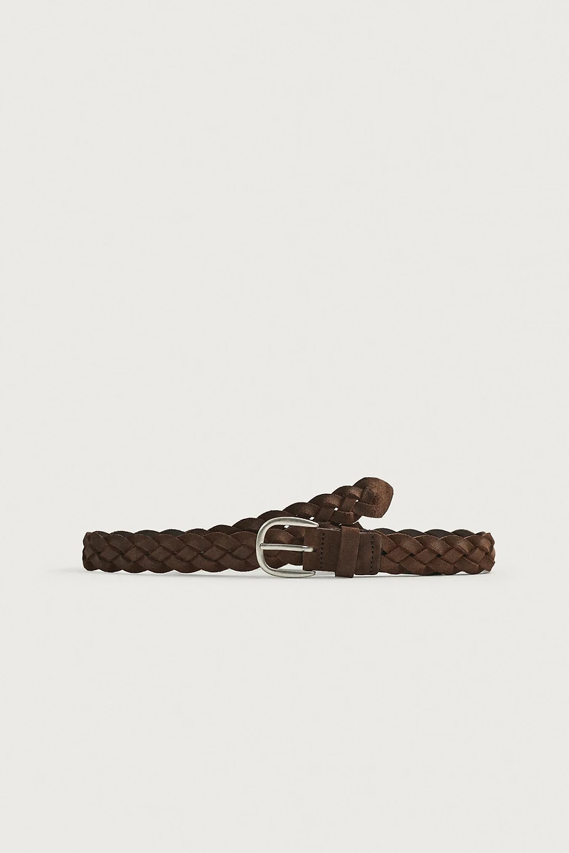CEINTURE EN CUIR TRESSÉ EFFET CIRÉ