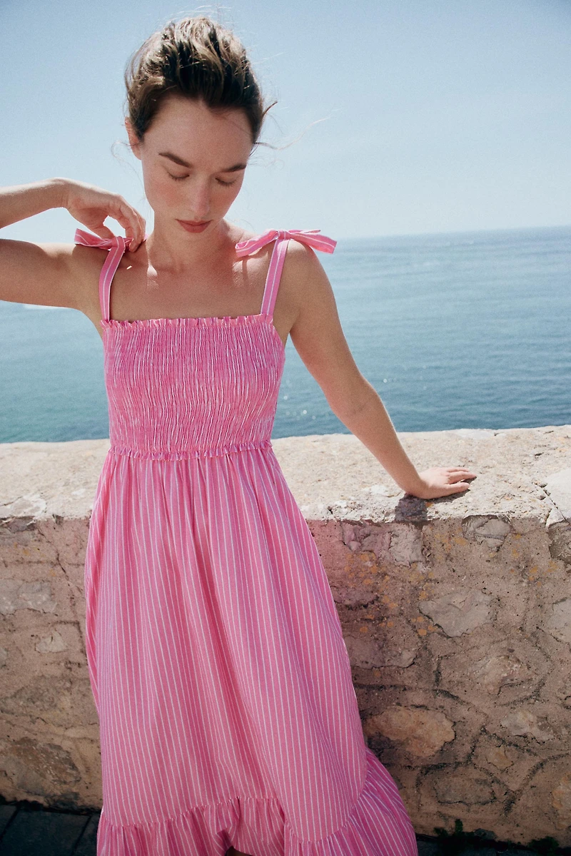 STRIPED BOW DRESS
