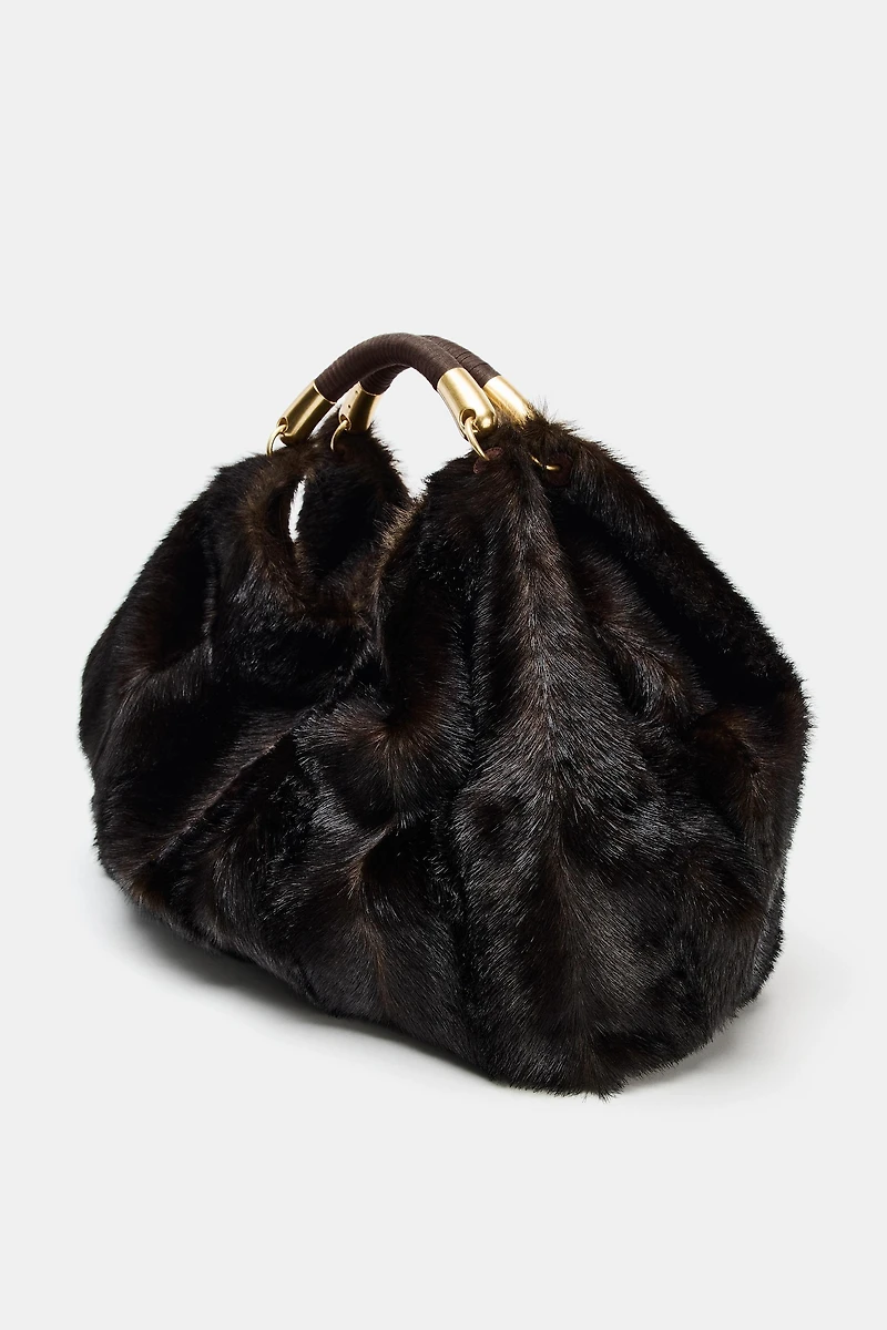 FAUX FUR MAXI BAG