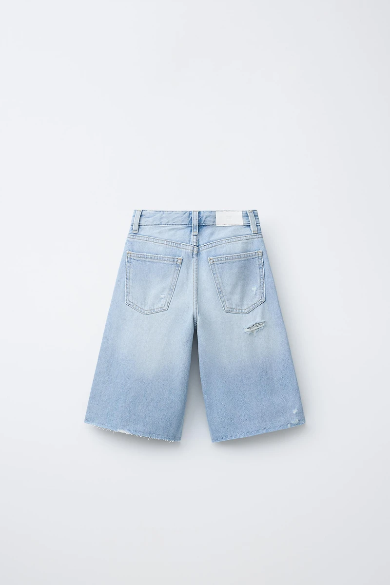 RIPPED LONG SHORTS