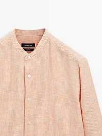 Chemise à rayures regular fit 100 % lin