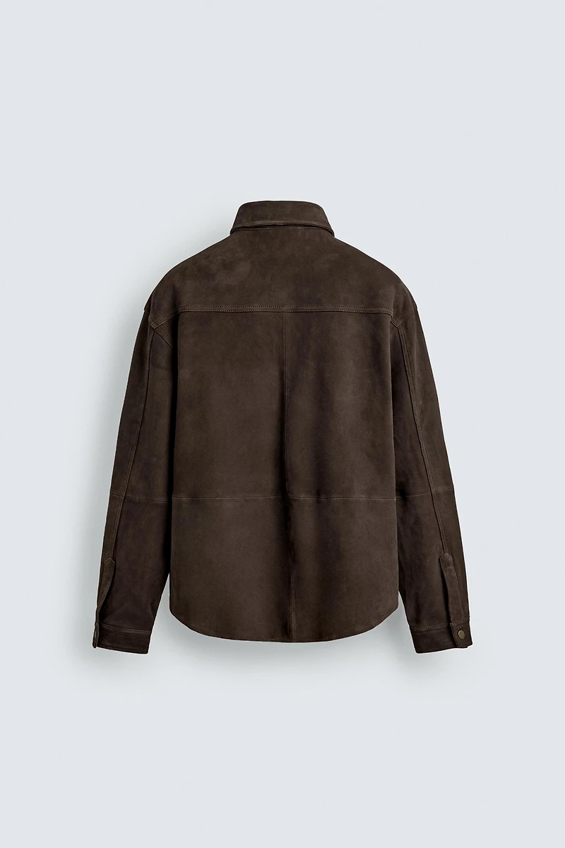 REGULAR FIT SUEDE OVERSHIRT