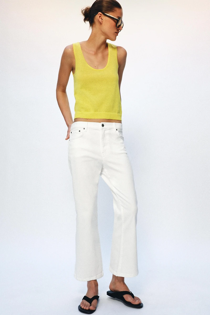 ZW COLLECTION MID-RISE CROPPED FLARE JEANS