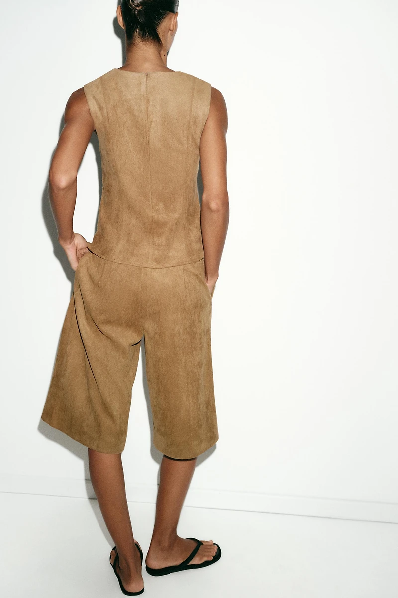 FAUX SUEDE LONG SHORTS