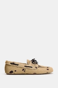 ANIMAL PRINT LEATHER HAIR LOAFERS