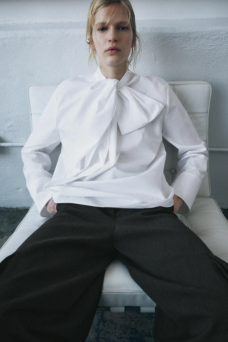 TIED POPLIN SHIRT ZW COLLECTION