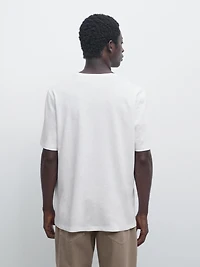 T-shirt à manches courtes en lin et coton