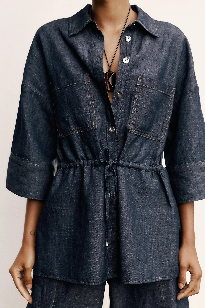 LINEN SAFARI SHIRT