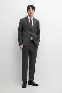 100% wool striped suit blazer