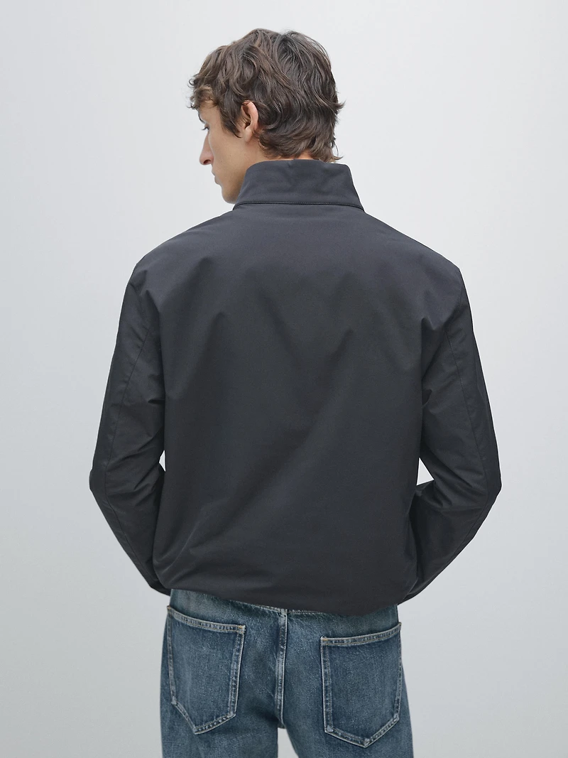 Water-repellent puffer jacket with high neck