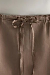 GATHERED SATEEN SHORTS