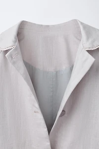 PLAIN LINEN & COTTON COAT
