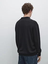 Knit sweater with argyle detailing