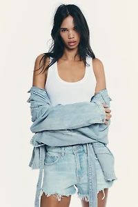 SHORT MINI EN JEAN TRF TAILLE MI-HAUTE