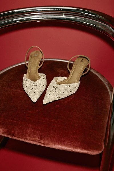 EMBROIDERED SLINGBACK HEELS