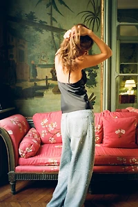 SATIN EFFECT LACE TOP