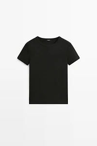 Ribbed short sleeve T-shirt