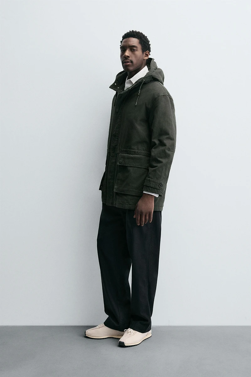 RELAXED FIT WASHED PARKA