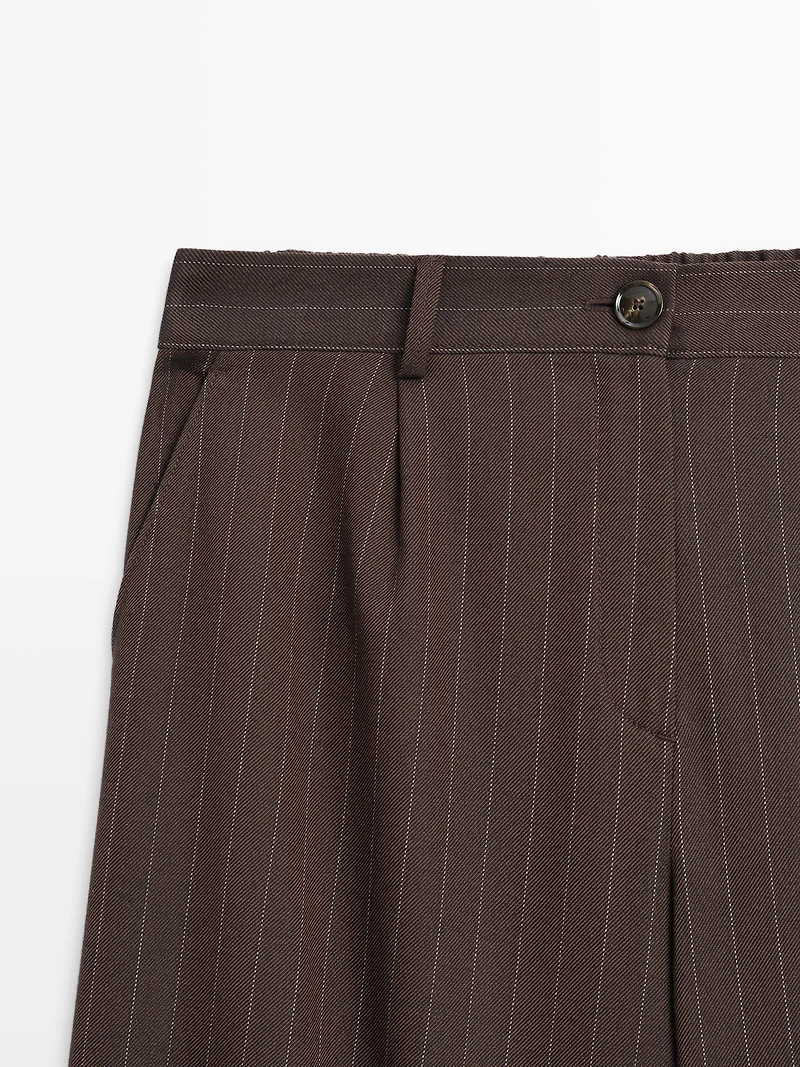 Pinstripe wide-leg trousers